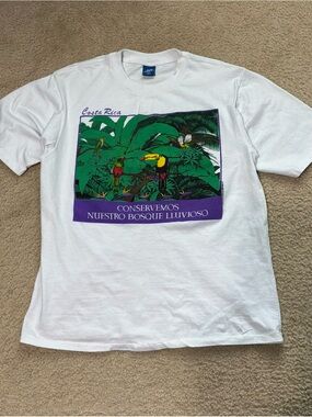Costa Rica Conservemos Nuestro Bosque Lluvioso White Graphic Tee